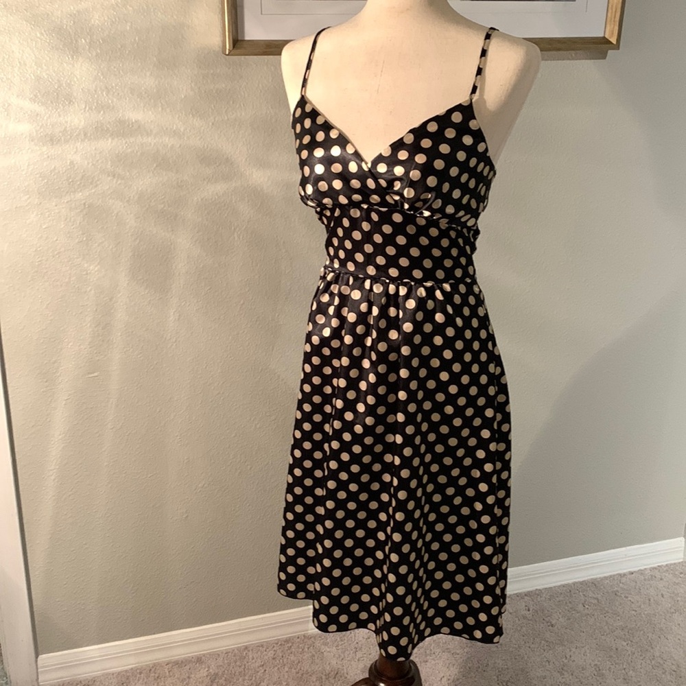 Poka doted black and white dress